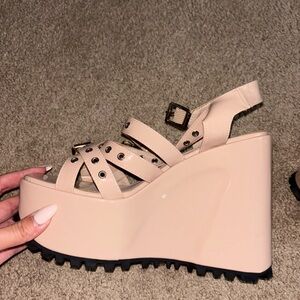 Stylish Beige Platform Sandals